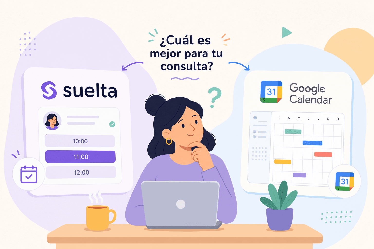 Suelta vs Google Calendar: ¿cuál sirve para tu consulta?